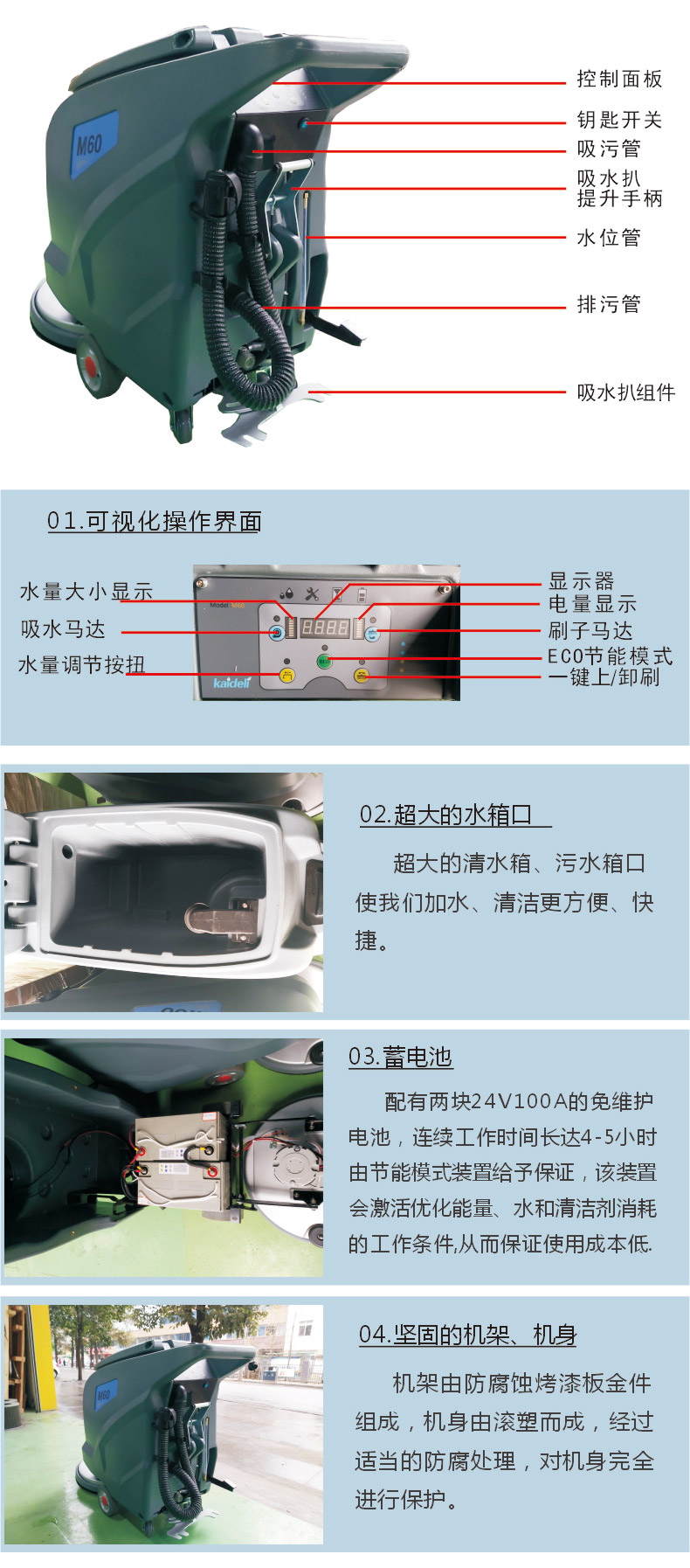 凯德力M60手推式洗地机